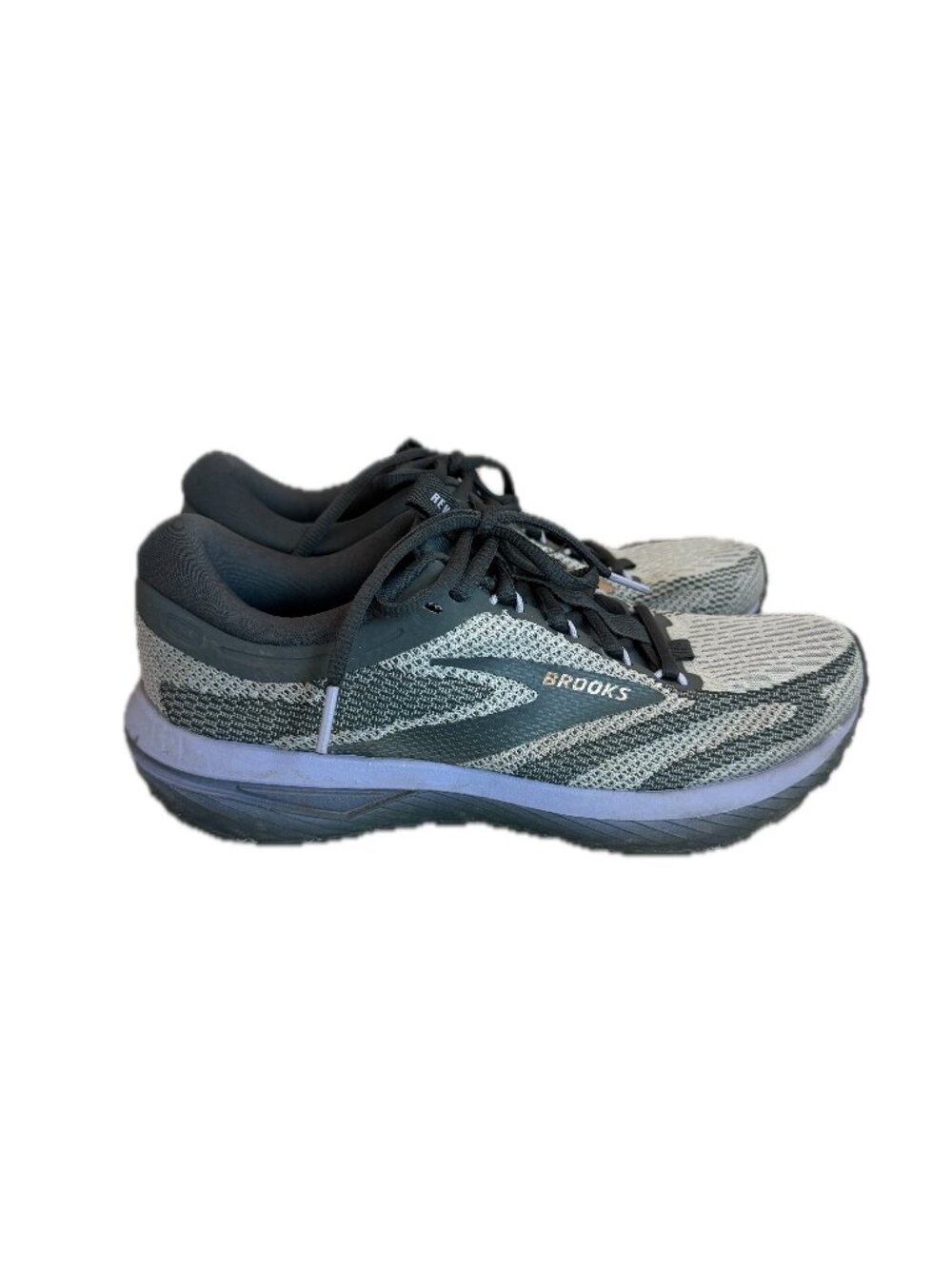 Brooks Grey Knit Running Shoes Sneakers Revel 7 Athletic Lace Size 8 Women's
